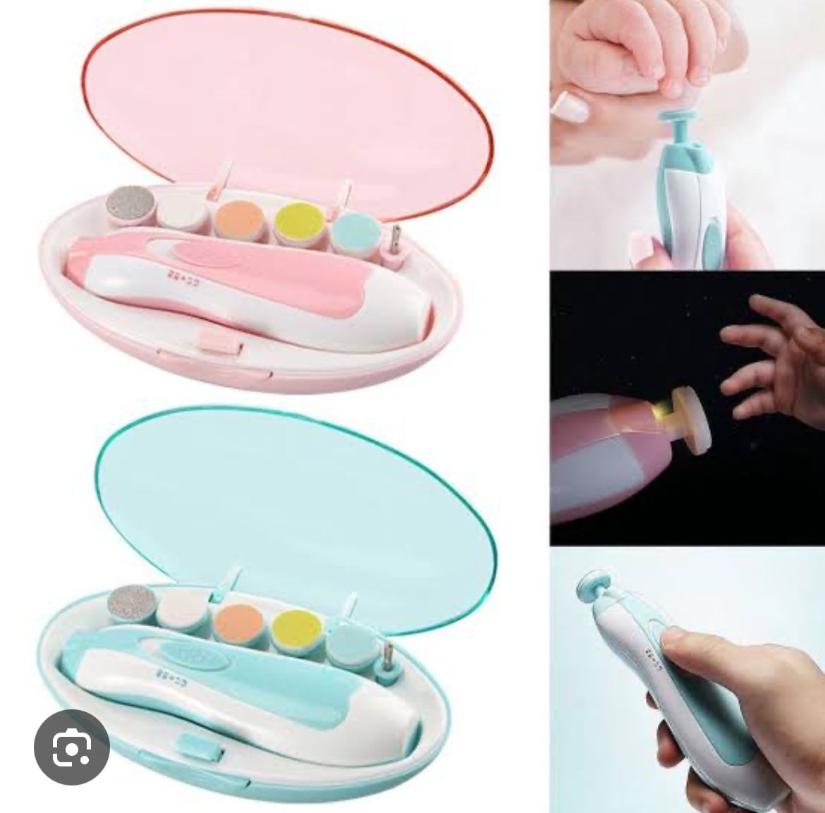 Premium 6-in-1 Electric Baby Nail Trimmer Set – Safe Infant Nail Filer, Clipper Alternative Kit with Storage Case - Random Color
