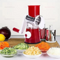 New Vegetable Cutter & Slicer Manual Kitchen Cheese Chopper Machine With 3 Sharp Drums Multifunctional Garlic Potato Shredder For Easy Food Preparation (Random Color)